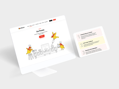 Modern and Minimal Website Design For a Tech Company bird illustration