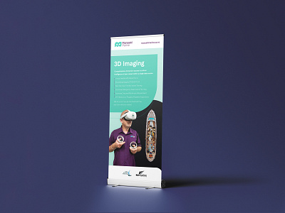 Modern purple and green pull up banner design
