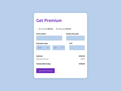 Daily UI #2 - Credit card checkout