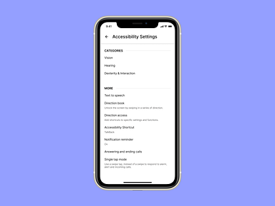 Daily UI #7 - Settings accessibility app dailyui design figma settings settings ui ui userexperience userinterface ux
