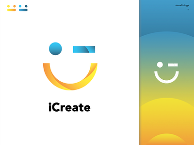 iCreate Logo adobe illustrator branding design fresh colors gradient logo