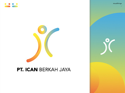 PT. IBJ logo adobe illustrator branding design fresh colors gradient illustration indonesia logo