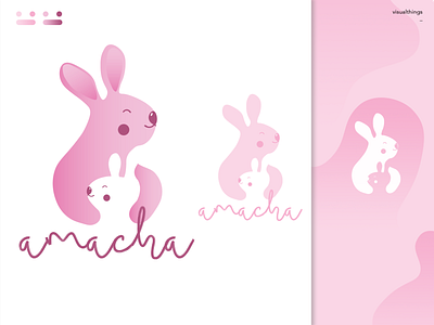 Amacha Logo adobe illustrator animal animal logo branding design fresh colors gradient illustration indonesia indonesian designer logo simple design simple logo