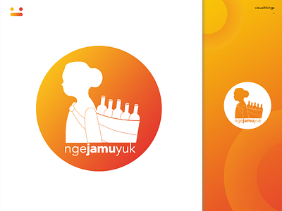 Ngejamuyuk Logo adobe illustrator branding design fresh colors gradient illustration indonesia indonesian designer jamu logo simple design simple logo traditional