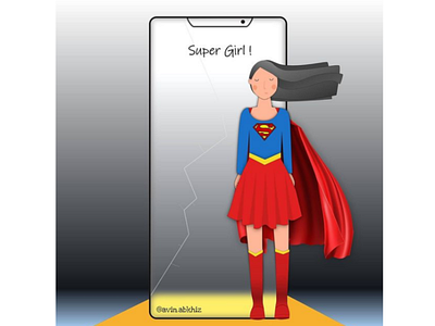 Super Girl illustration design digitalart illustration ui ui design uidesign