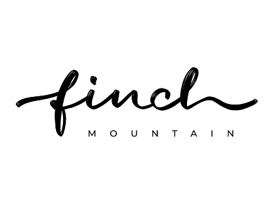 finch mountain logo adobe illustrator branding design flat handlettered logo logodesign minimal procreateapp typography vector