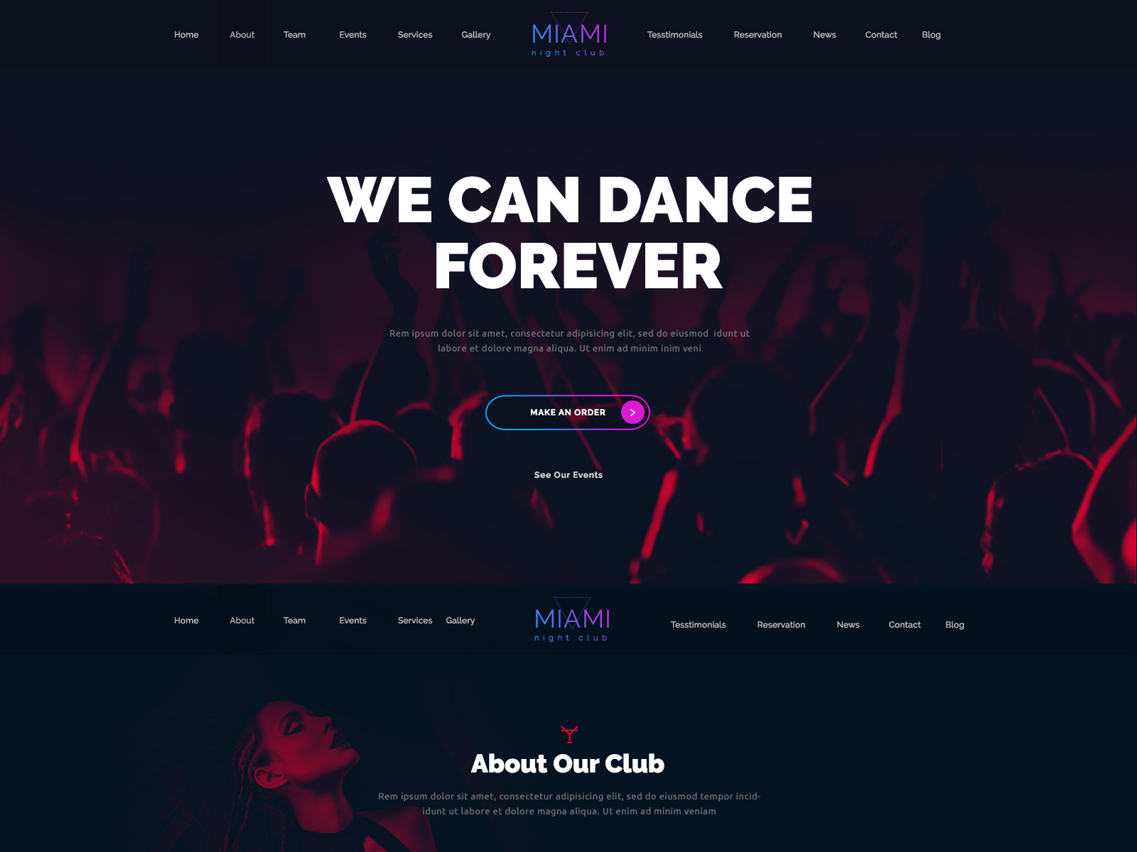 Order events. Miami Disco.