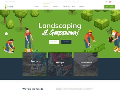 Acacia - Landscaping WordPress Theme agency creative design gallery gardening landscaping portfolio typography webdevelopment wordpress wordpress design wordpress development wordpress theme