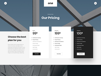 ONO - Architecture WordPress Theme architacture business creative design gallery portfolio pricing webdevelopment wordpress wordpress design wordpress development wordpress theme