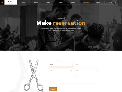 Barbershop - Appointment agency appointment booking barbershop business design events reservation salon services webdevelopment wordpress wordpress design wordpress development wordpress theme