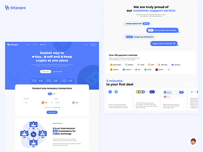 Cryptocurrency exchange landing page bitcoin blue clean clean ui cryptocurrency landing ui uxui