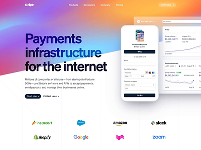 Home animation branding design gradient home page landing page redesign stripe typography wave