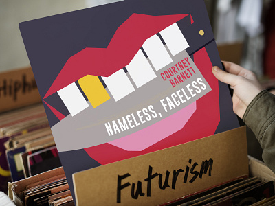 Nameless, Faceless Mock Up Vinyl Cover design illustration knife lips mouth punk record records rock teeth vinyl