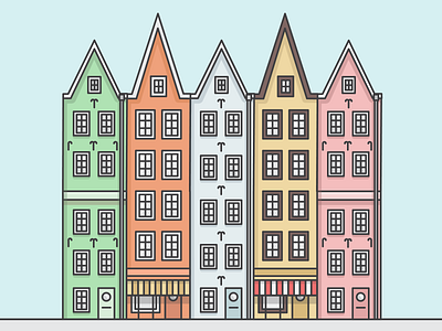 Houses in Cologne, Germany branding city city design design graphic graphic design icon illustration travel vector website