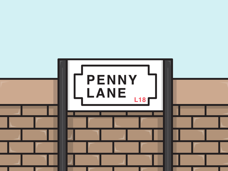 Penny Lane, The Beatles illustration artwork city design gfx graphic design illustration illustrator liverpool monoline music the beatles vector