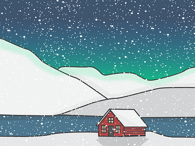 Snowy House Mountain Scene - Iceland artwork branding design graphic graphic art graphic design iceland icon illustration illustrator snow travel vector website winter