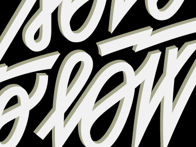 Low 3d design illustration script type typography