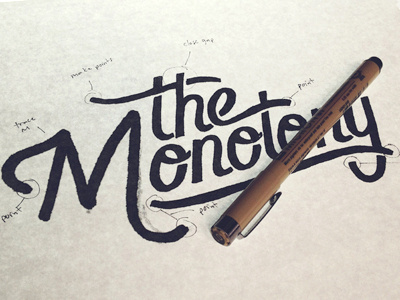 The Monotony Sketch drawing ink lettering pen sketch type typography