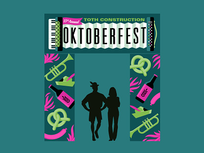 Oktoberfest Signage accordian accordion banners beer bratwurst event festival fire hat instruments octoberfest oktoberfest piano pretzel signage silhouette trumpet