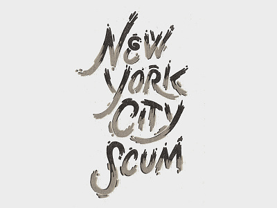 New York City Scum lettering new york nyc texture type