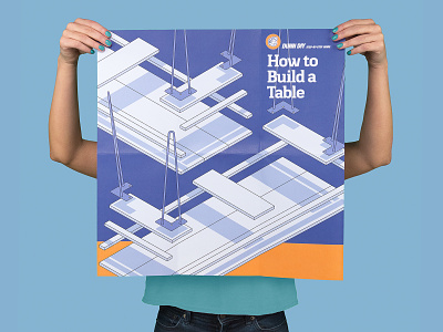 How to Build a Table build diagram exploded diagram hairpin legs instruction manual isometric isometric illustration manual poster poster art poster design print design table