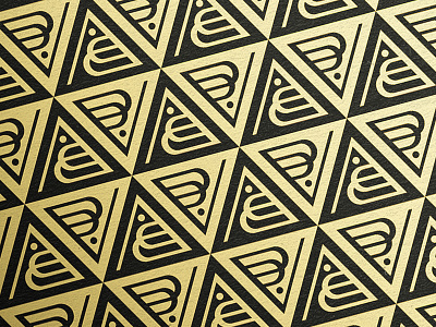 B. Valkyrie Pattern art deco branding gold gold foil logo logos metallic monogram pattern rebrand redesign triangle