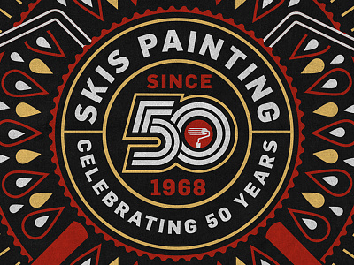 SKIS Painting Bandana (Detail) 50 50 years anniversary badge bandana droplet graphic design logo paint painting print design seal type