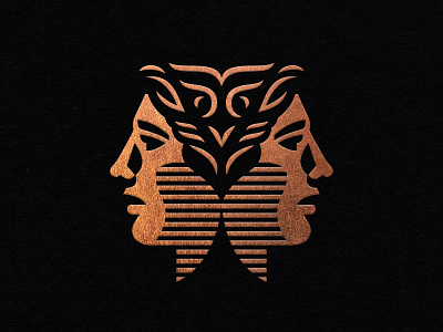 Wisdomist Logo branding classy copper copper foil face foil gold head high end janus logo roman