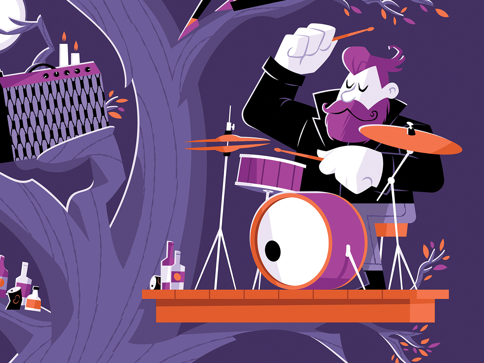 Band Practice Print (Detail) by Matt Naylor on Dribbble