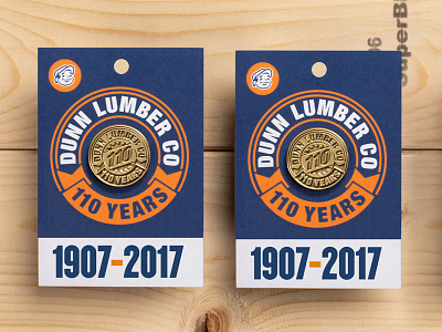 Dunn Lumber Pins badge branding card design enamel pin gold logo packaging pin print design seal