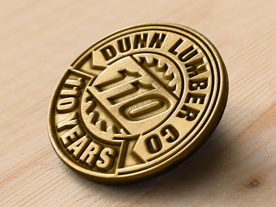 Dunn Lumber Pin badge design enamel pin gold logo lumber pin seal wood