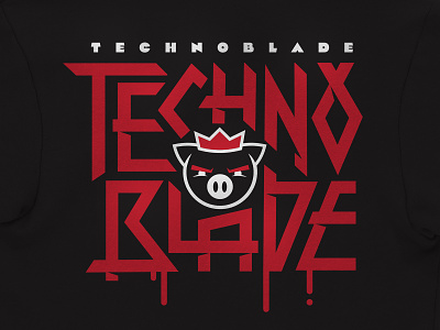 Technoblade Hoodie animal apparel blood crown custom type hoodie illustration lettering merch pig punk shirt t-shirt technoblade type youtube