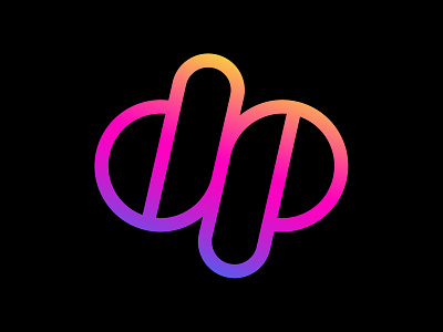Droppp Logo branding custom type dp gradient icon letters logo logo design monogram
