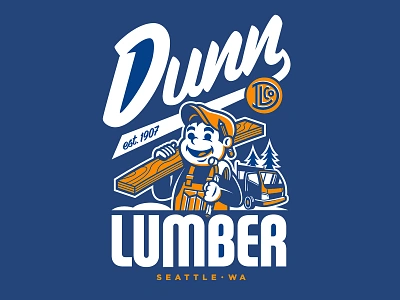 Dunn Lumber Graphic Tee branding character character design graphic tee illustration lumber seattle t shirt tee tee shirt tees trees truck vehicle wood