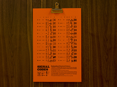 Signal Codes Orange codes design etsy flags illustration letterpress numbers poster printmaking