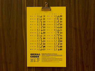 Signal Codes Yellow codes design etsy flags illustration letterpress numbers poster printmaking