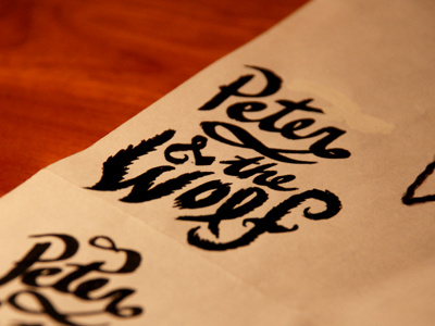 Peter & the Wolf folklore fur ink pen sharpie sketch type typography