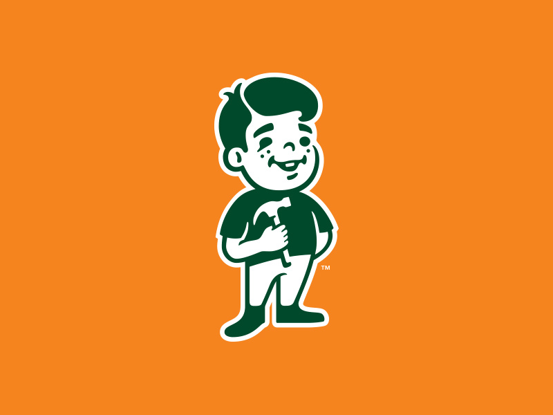 Kid Mascot 2 hammer character boy kid illustration design mascot