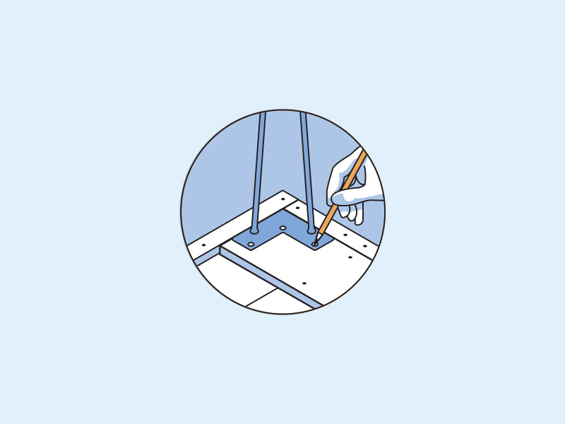 How-to Icon 2 icon table wood pencil hand illustration