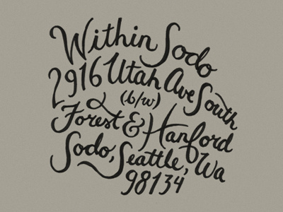 South Downtown address design illustration lettering sodo type typography wedding invites