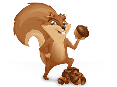 Squirrel Mascot acorn captain morgan pose squirrel vector