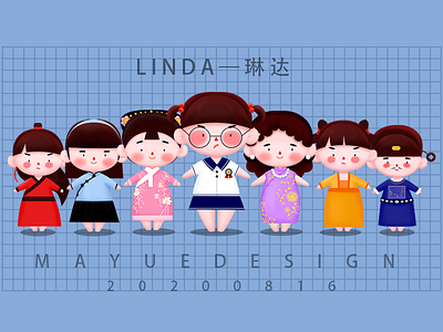 linda design flat hand drawn illustration illustrator stars typography ux vector web