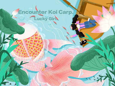 Encounter Koi Carp. design illustration innovation stars