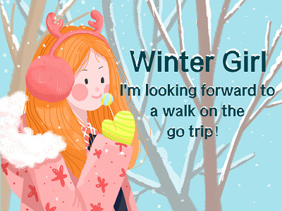 winter girl design illustration