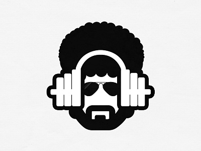 WOD Funk afro crossfit flat funk logo logo practice monochrome vector