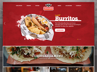 Chihuahua Restaurant Website food image mexican modern red website