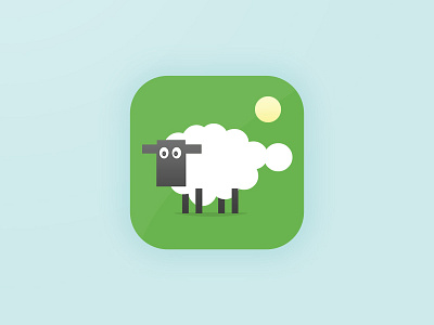 Daily UI 005 - Baaa-pp Icon 005 app dailyui green icon practice sheep simple