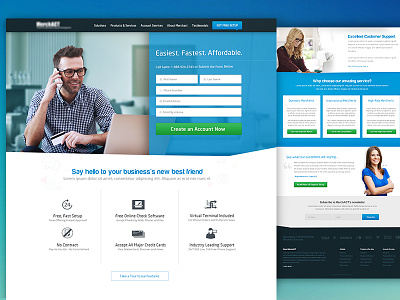 Merchant Co. blue clean design financial merchant minimal money ui web website