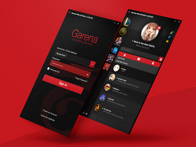 Garena Plus Redesign app black garena messenger minimal practice red redesign ui