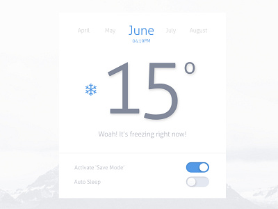 Daily UI 021 - Home Monitoring Dashboard 21 daily ui design minimal simple temperature toggle white